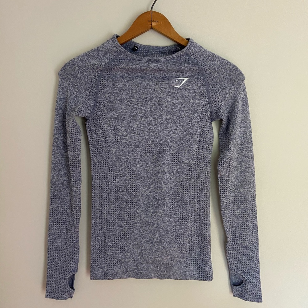 Gymshark VS Long Sleeve T-Shirt Steel Blue Marl